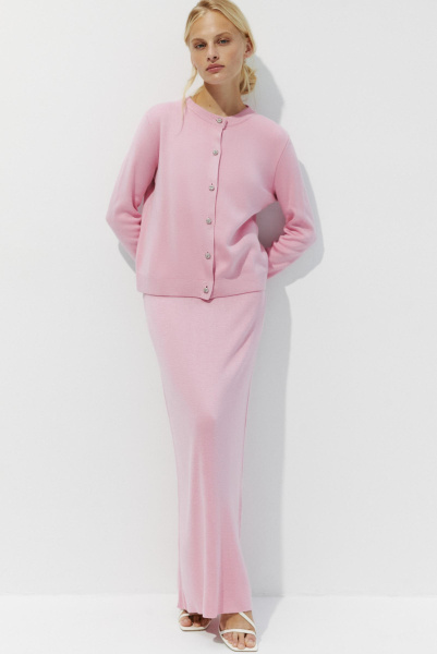 Кардиган с фактурными пуговицами (XS, барби)