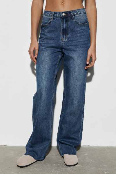 Джинсы с необработанным низом/Denim pants with raw edge (26/XS, синий/blue) 2682