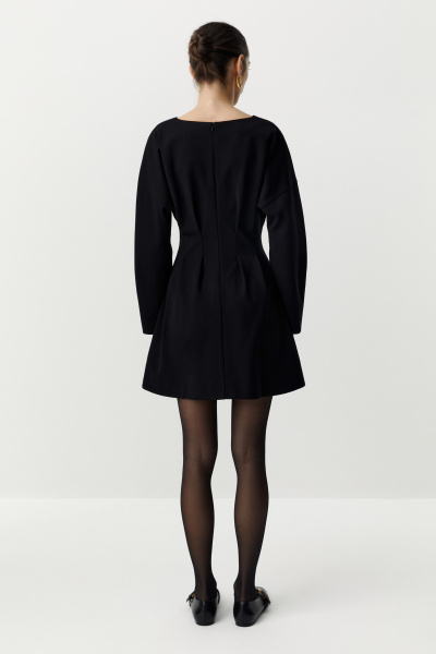Платье мини приталенного силуэта (черный) (XS) 