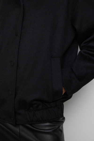 Бомбер из пальтовой ткани (one size, черный) 