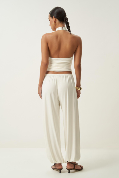 Джоггеры из вискозы (ванильный) (M/L)