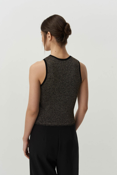 Топ из вискозы с металлизированной нитью (черный) (XS)