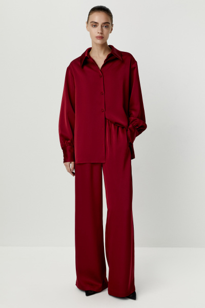 Брюки из сатина (бордовый) (M) 