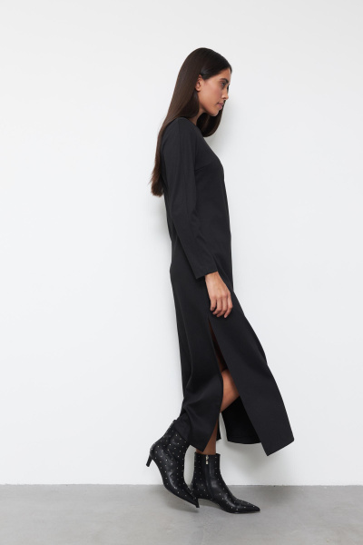 Платье макси из джерси (XS, черный) 