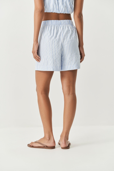 Шорты с имитацией гульфика в полоску (голубой) (M) 