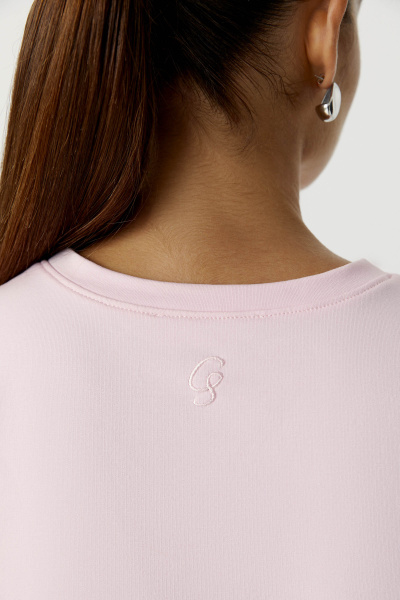 Футболка оверсайз из плотного трикотажа (светло-розовый) (XS/S) 