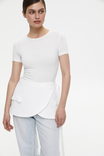 Юбка-пояс из костюмной ткани (M/L, молочный) 