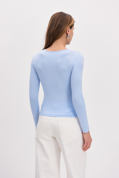 Лонгслив базовый из вискозы (голубой) (L) 