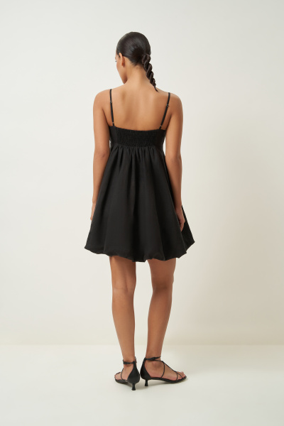 Платье баллон на лямках (черный) (M) 