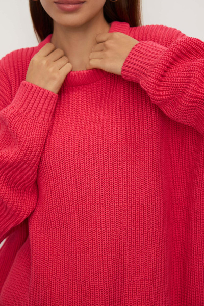 Свитер базовый из хлопка (one size, малиновый) 