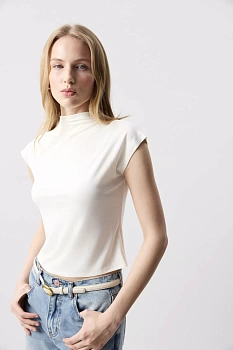 Топ трикотажный со стойкой (шоколадный)