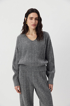 Джемпер с шерстью альпаки (Серый)