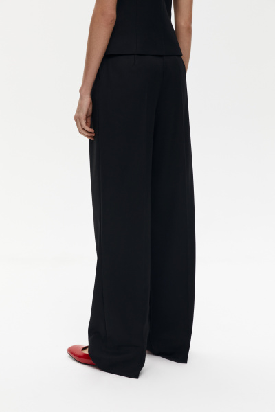 Брюки прямые из костюмной ткани (XXS, черный) 