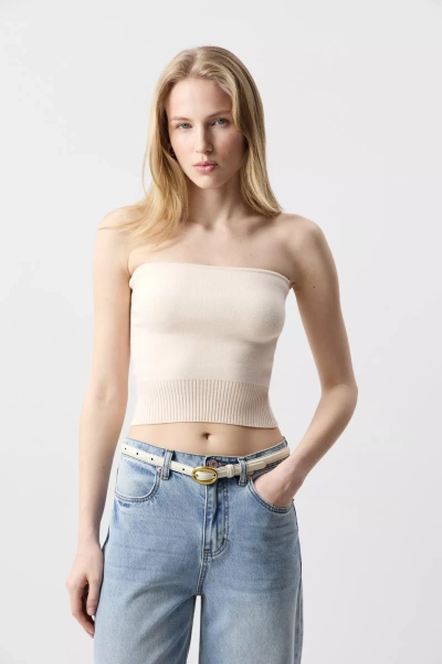 Топ-бандо вязаный (Ванильный) (M) 