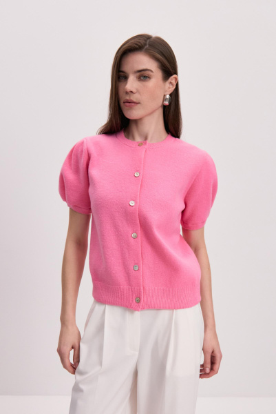 Кардиган с рукавами-фонариками (розовый) (M/L) 