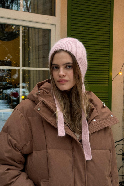 Чепчик из ангорской шерсти (розовый) (one size) 