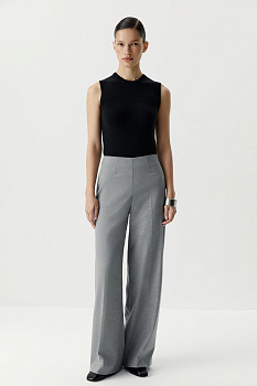 Брюки классические без пояса (серый меланж)