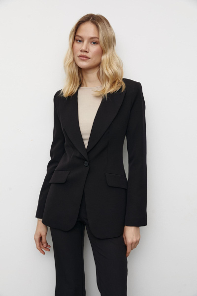 Пиджак приталенный (XS, черный) 