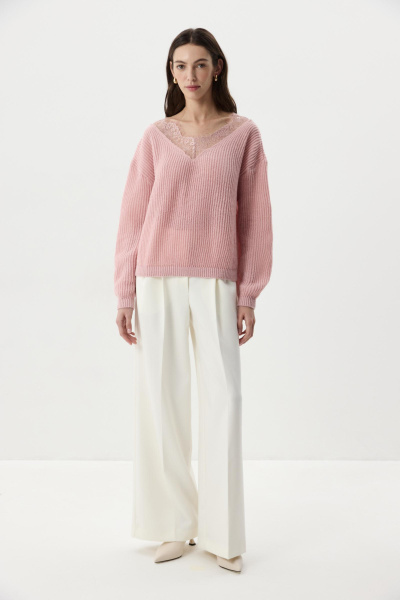 Джемпер с кружевом (Розовый) (XS/S) 
