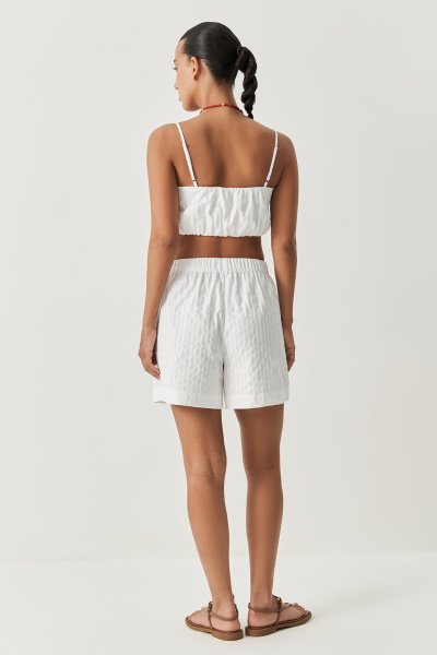 Шорты с имитацией гульфика в полоску (белый) (M) 