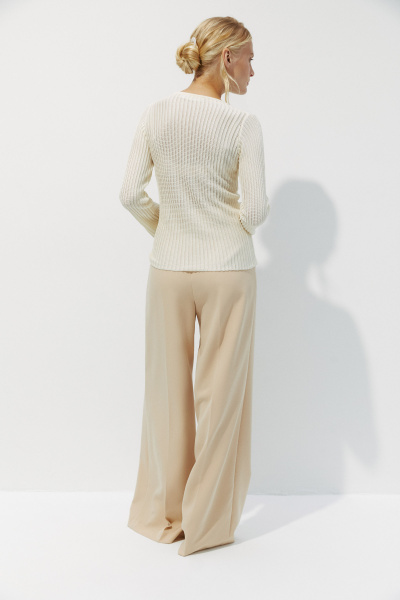 Джемпер фактурной вязки из вискозы (M, кремовый) 2177