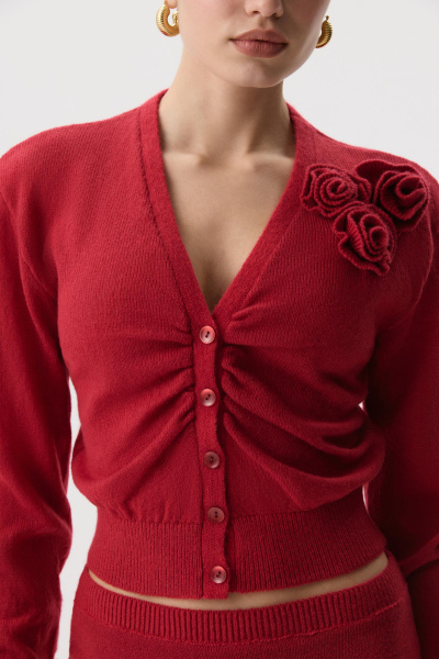 Кардиган с декоративной сборкой (винный) (M) 