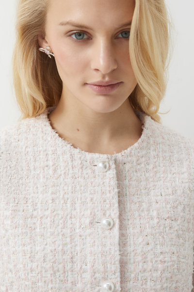 Жакет из твида (розовый) (M) 