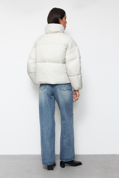 Куртка укороченная утепленная/ Women's short padded jacket (XS, молочный/milk) 