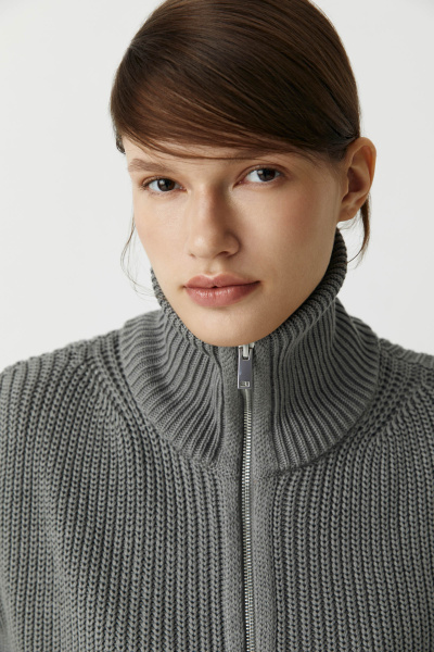 Кардиган на молнии из хлопка (серый) (M/L) 