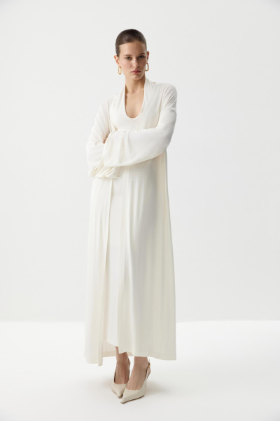 Кардиган удлиненный из вискозы (Молочный) (one size) 