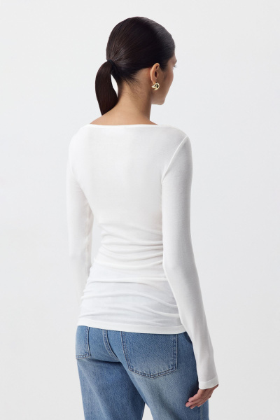 Лонгслив из кашемира с лиоцеллом (ванильный) (M) 