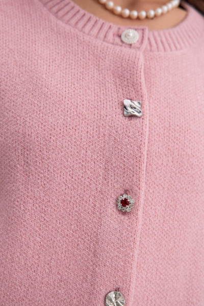 Кардиган с декоративными пуговицами (розовый) (XS/S)