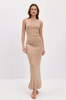 Юбка вязаная макси (бежевый)