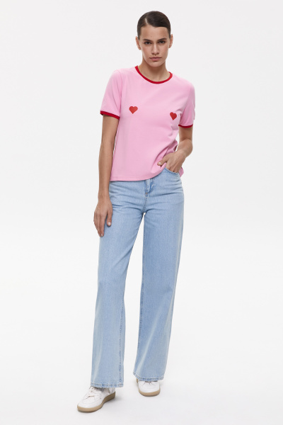 Футболка с сердечками Heartbreaker (L, барби) 2169