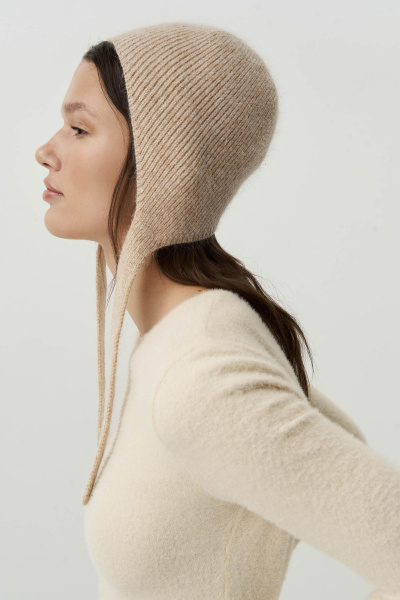 Чепчик из ангорской шерсти (бежевый) (one size) 