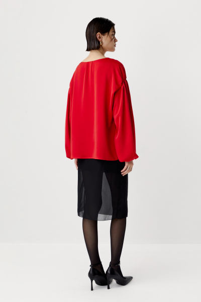 Блуза с рукавами-баллон (красный) (S) 