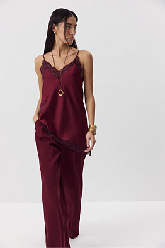 Топ с кружевом (Винный)