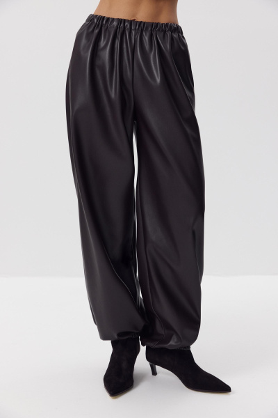 Джоггеры из эко кожи (темно-коричневый) (M/L) 