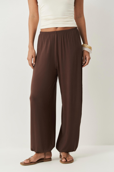 Джоггеры из вискозы (коричневые) (XS/S)