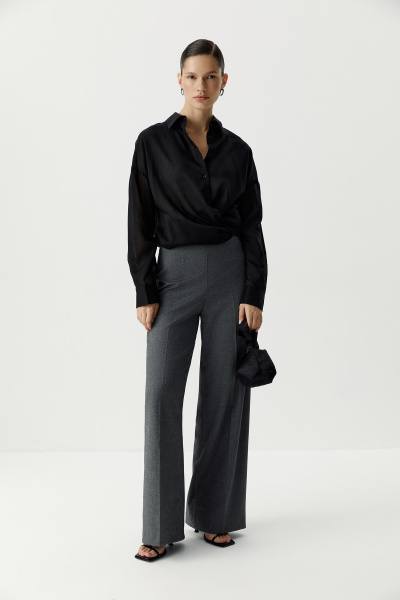 Блуза из полупрозрачной ткани (черный) (XS/S) 