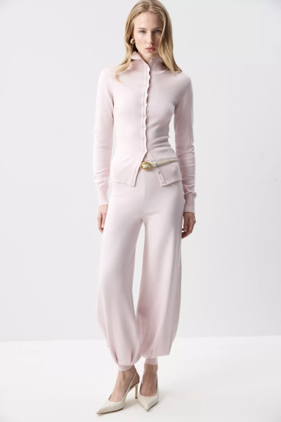 Брюки-джоггеры вязаные (Розовый) (M) 