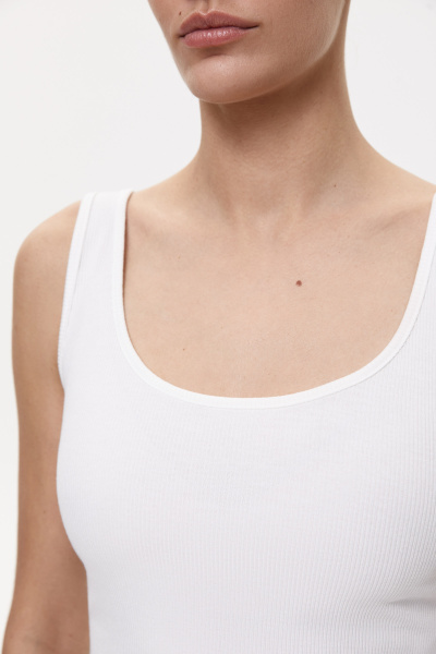 Топ базовый на бретелях (L, молочный) 2207