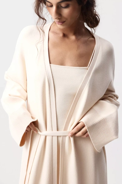 Кардиган макси вязаный (Ванильный) (one size)