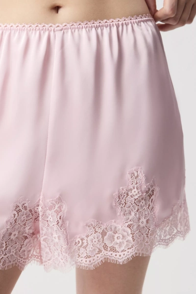 Шорты из сатина с кружевом (Нежно-розовый) (M)