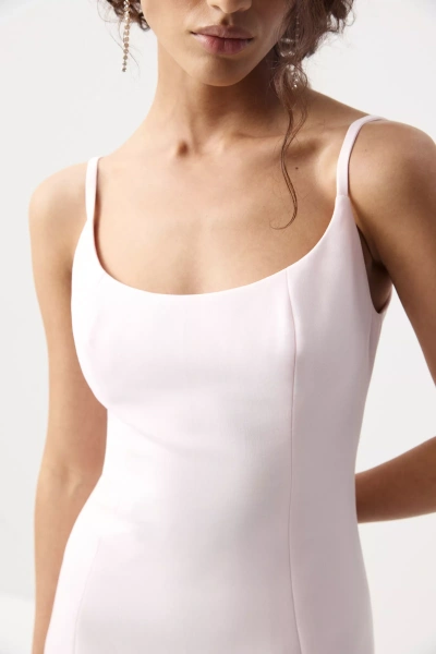 Платье макси на бретелях (Нежно-розовый) (M) 