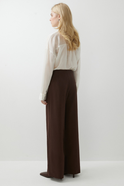 Брюки классические без пояса (шоколадный меланж) (XS) 
