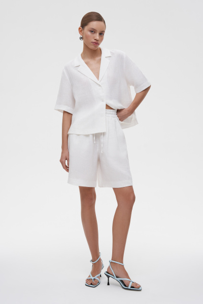 Шорты на резинке изо льна (XS/S, молочный) 2207