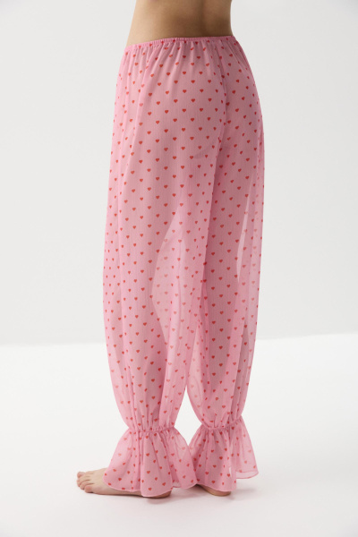 Брюки с принтом сердечки (Розовый) (M) 