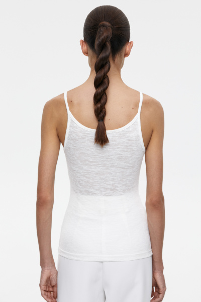 Топ из полупрозрачного трикотажа (L, молочный) 2207