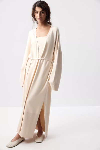 Кардиган макси вязаный (Ванильный) (one size)